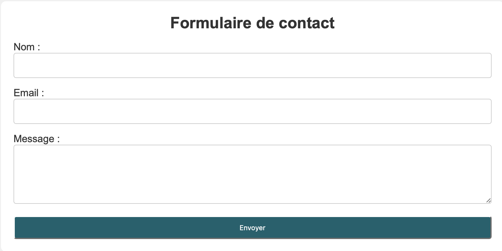 Formulaire de contact